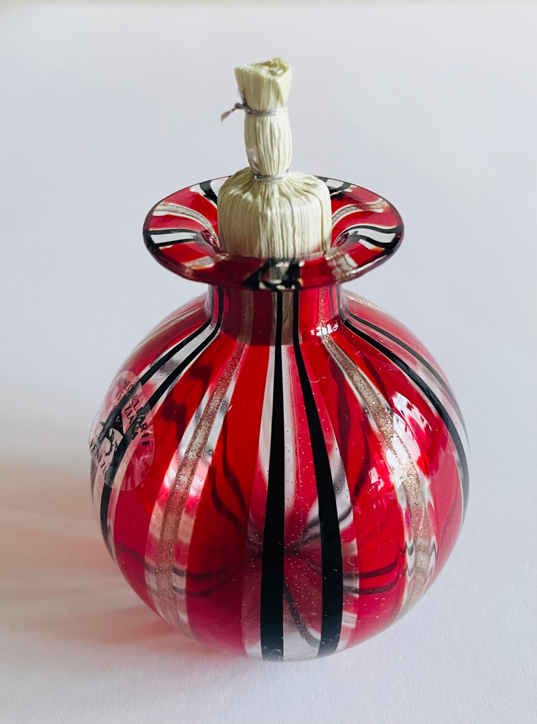 MURANO ムラーノ　一輪挿し 美品】イタリア製 ムラーノ 一輪挿し 見立て振出 手作り菅蓋風蓋付き