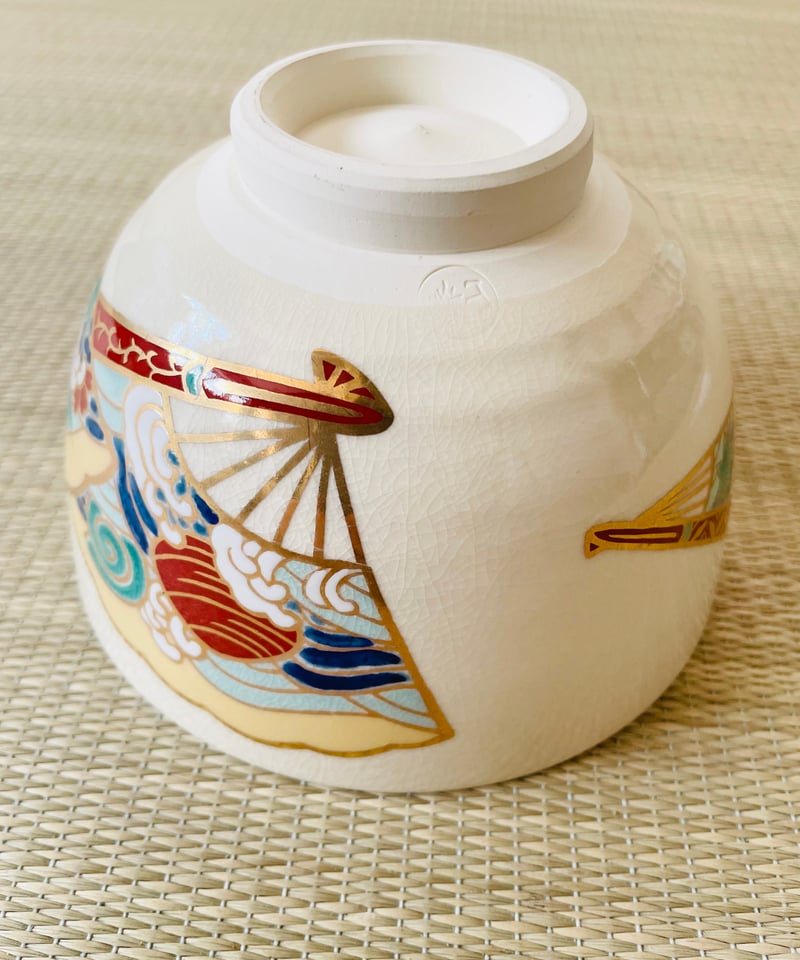美品】加藤藤山造 在銘 陶印有 扇面貝 立波 桜紅葉 抹茶碗 | ginyoudo