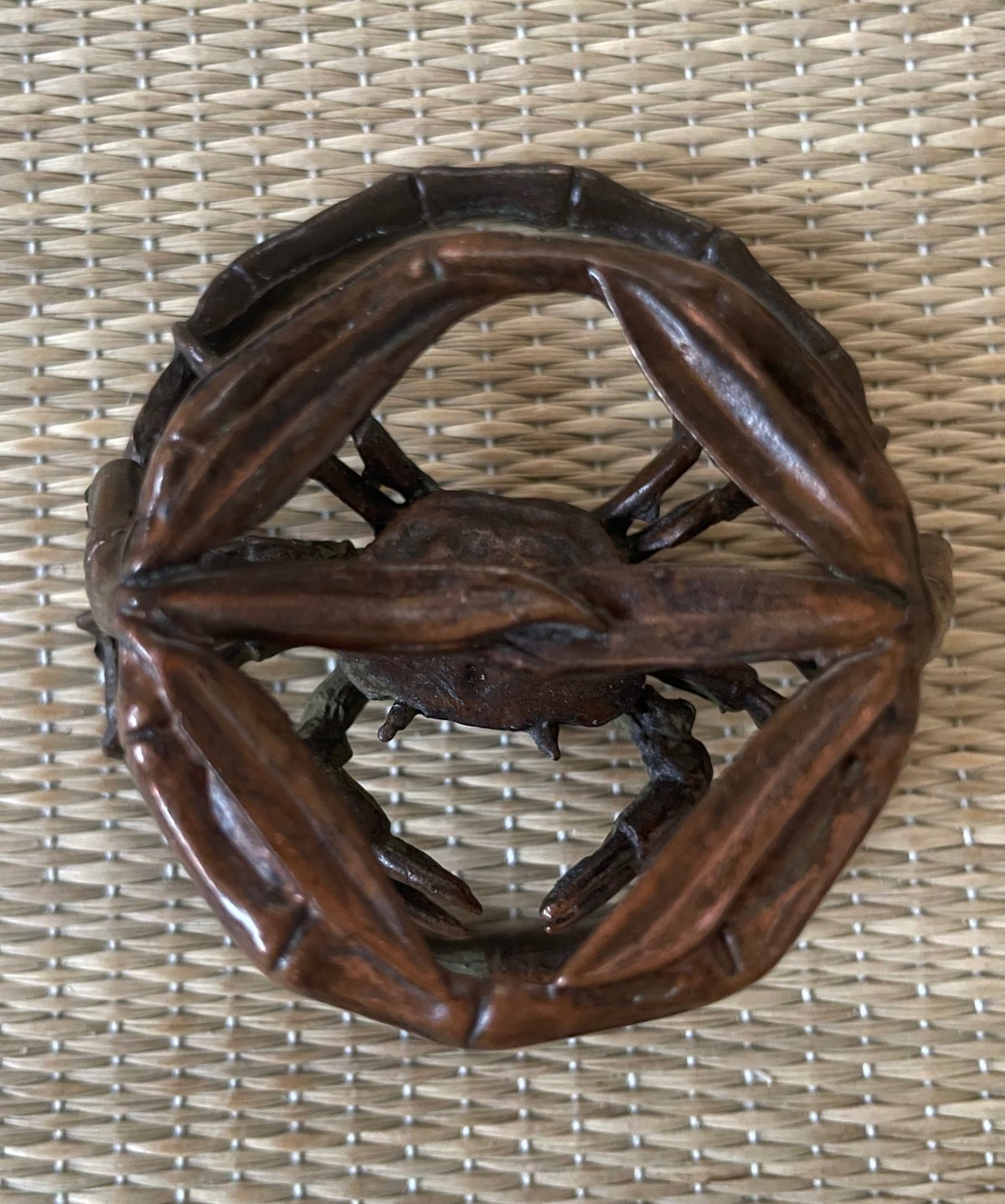 A 7 唐銅彩色・笹蟹蓋置 ( 新品未使用品 ) image1-m.jpg