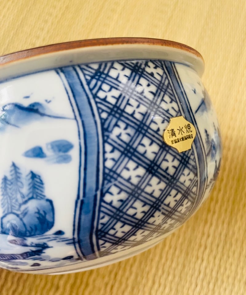 未使用保管品】短冊箱セット （未使用 清水焼在銘茶碗二種、水指建水蓋