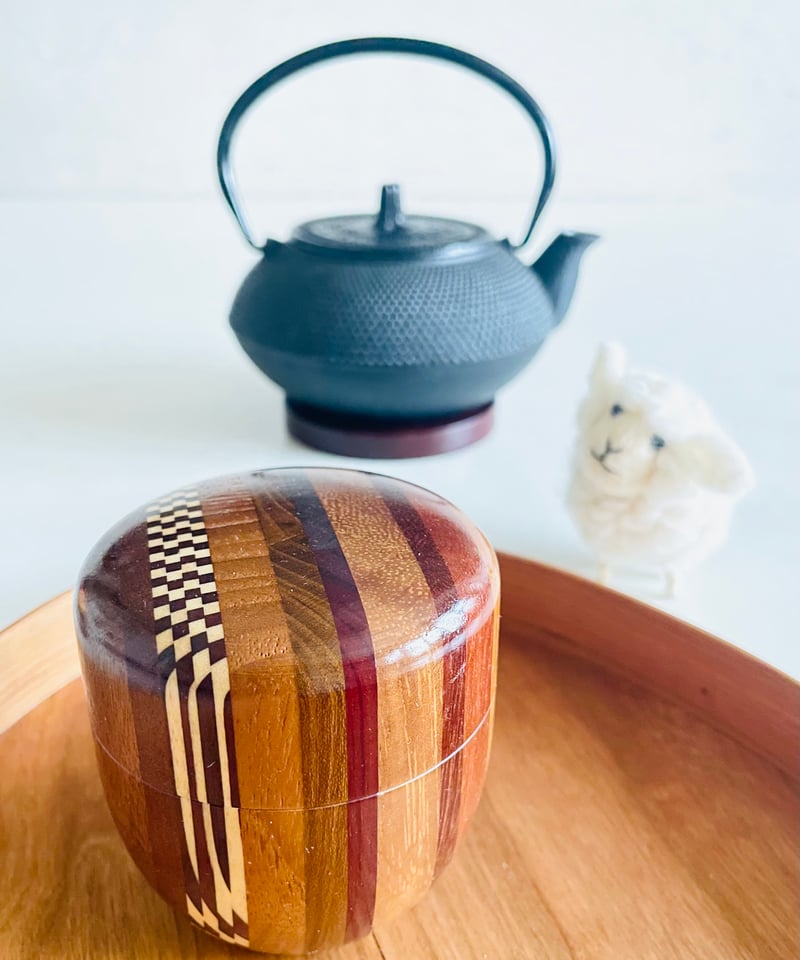 美品】寄木 中棗 棗 寄木細工 茶色 木製棗 | ginyoudo