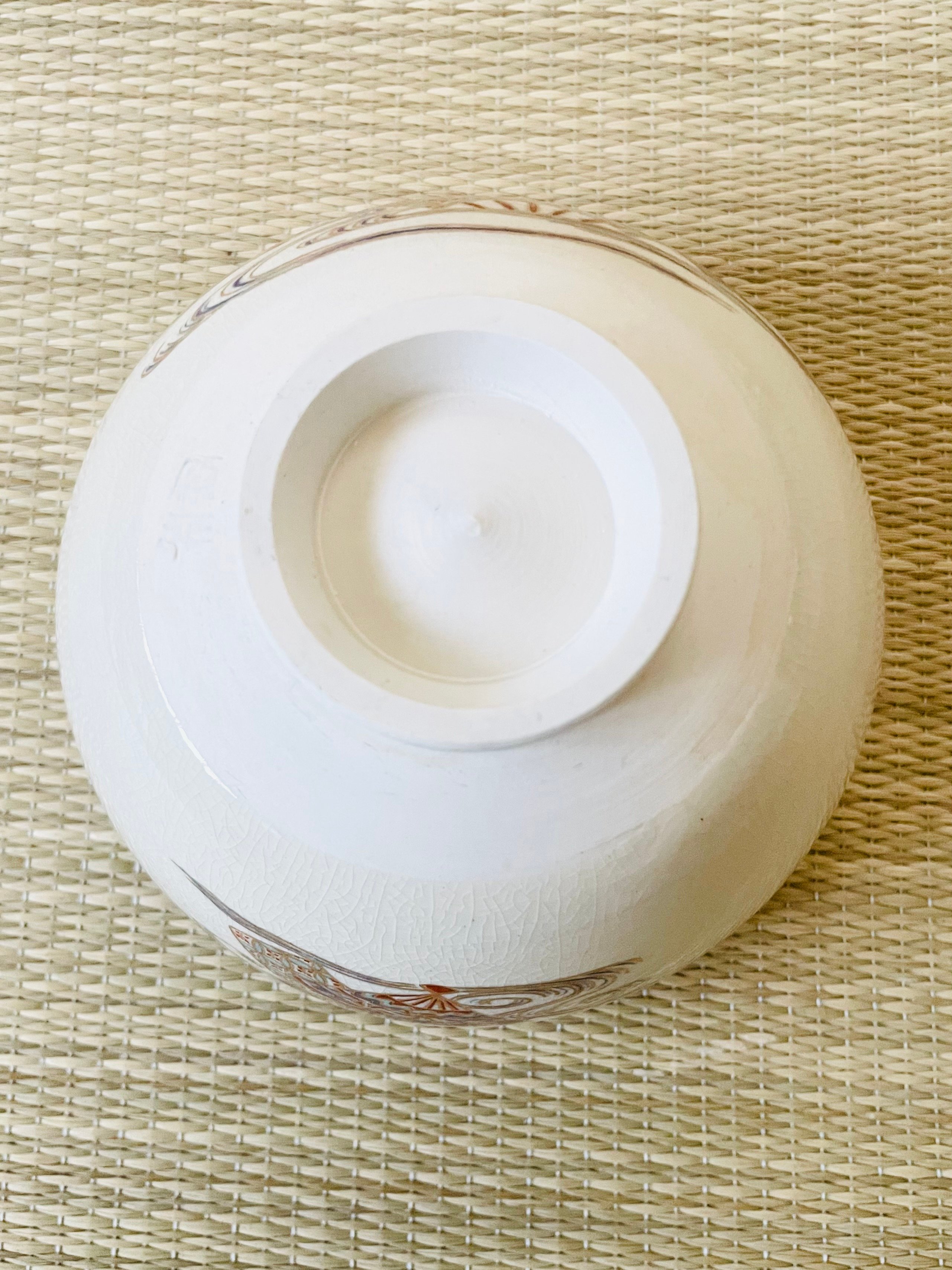 在銘】原平窯 京焼 色絵 茶箱用陶器三点セット 扇面に流水吉祥文様
