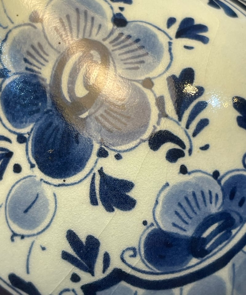 希少品】ヴィンテージ オランダ製 デルフト焼 レジーナ窯 手描き 細首