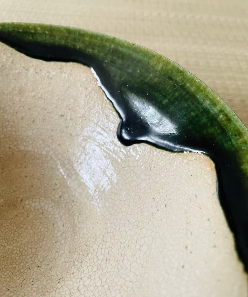 美品 在銘】松本鐵山造 松本鉄山 織部焼 平茶碗 | ginyoudo
