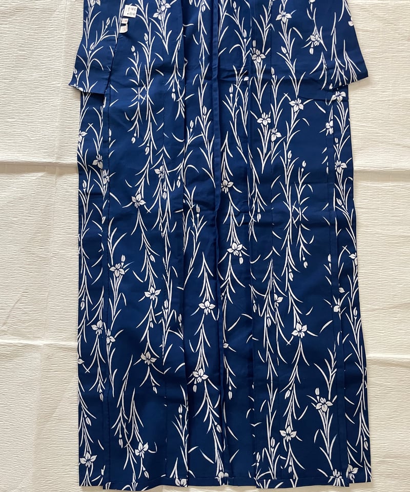 美品】竺仙謹製 浴衣 仕立て上がり 本型染め 綿コーマ 青 菖蒲 | ginyoudo