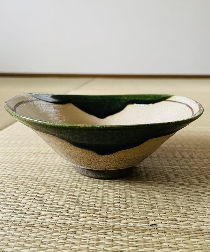 美品 在銘】松本鐵山造 松本鉄山 織部焼 平茶碗 | ginyoudo