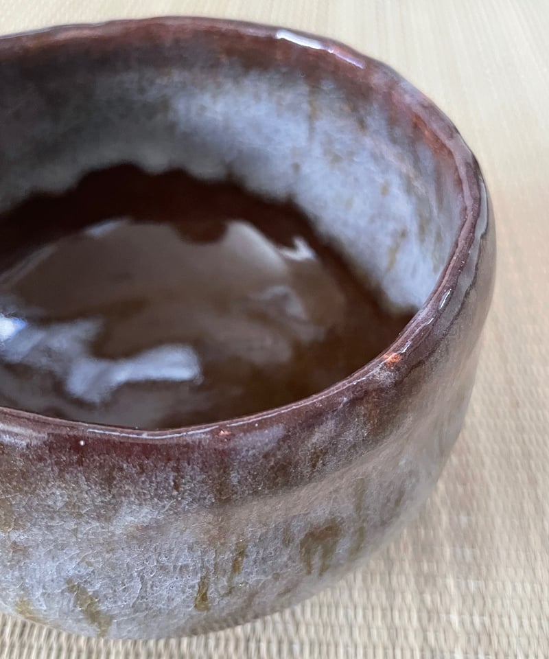 桐共箱 美品】在銘 大藪窯 岩村与詩夫造 大樋焼 おおひやき 茶碗
