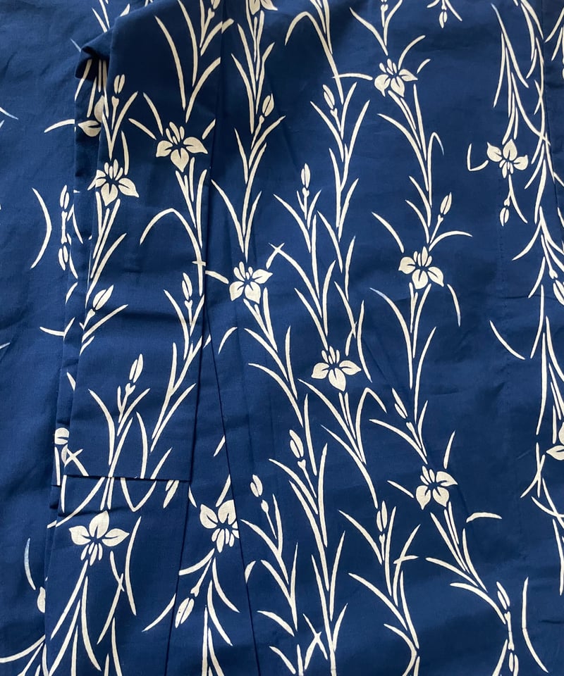 美品】竺仙謹製 浴衣 仕立て上がり 本型染め 綿コーマ 青 菖蒲 | ginyoudo