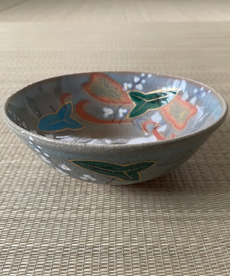 在銘美品】紙箱付 中村与平造 澤瀉（おもだか）に流水 平茶碗 | ginyoudo