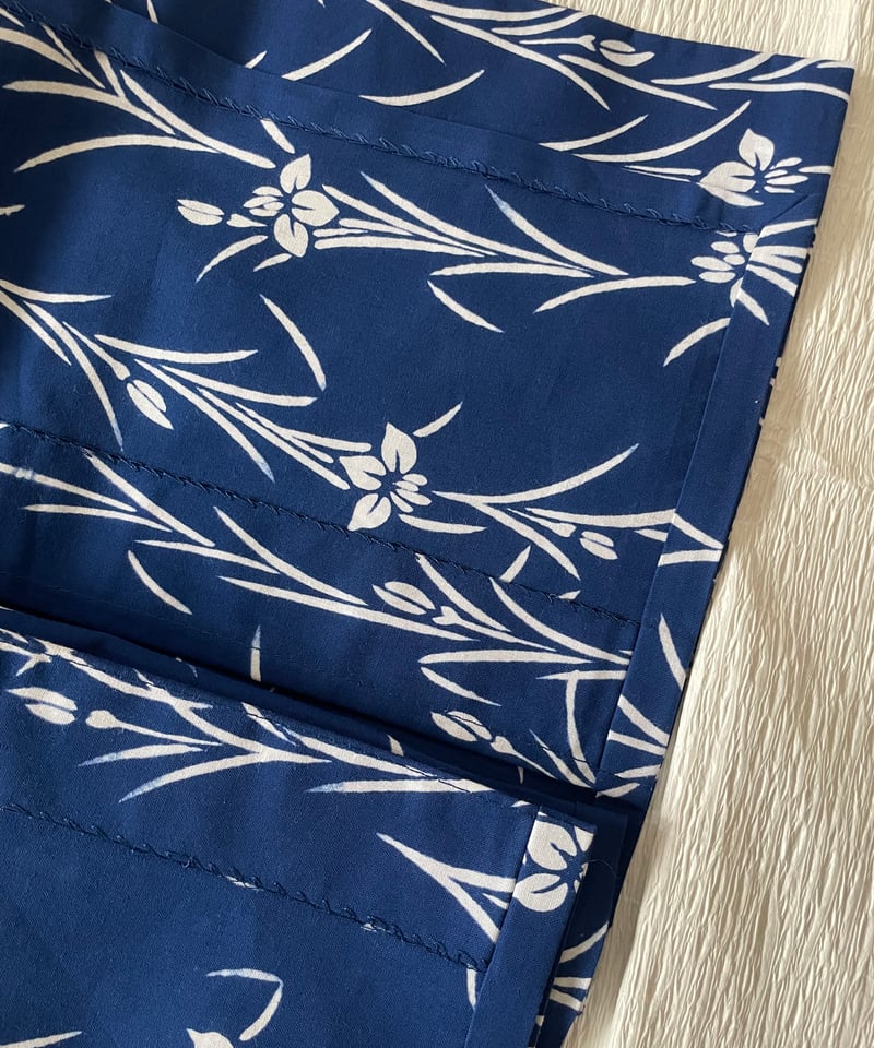 美品】竺仙謹製 浴衣 仕立て上がり 本型染め 綿コーマ 青 菖蒲 | ginyoudo