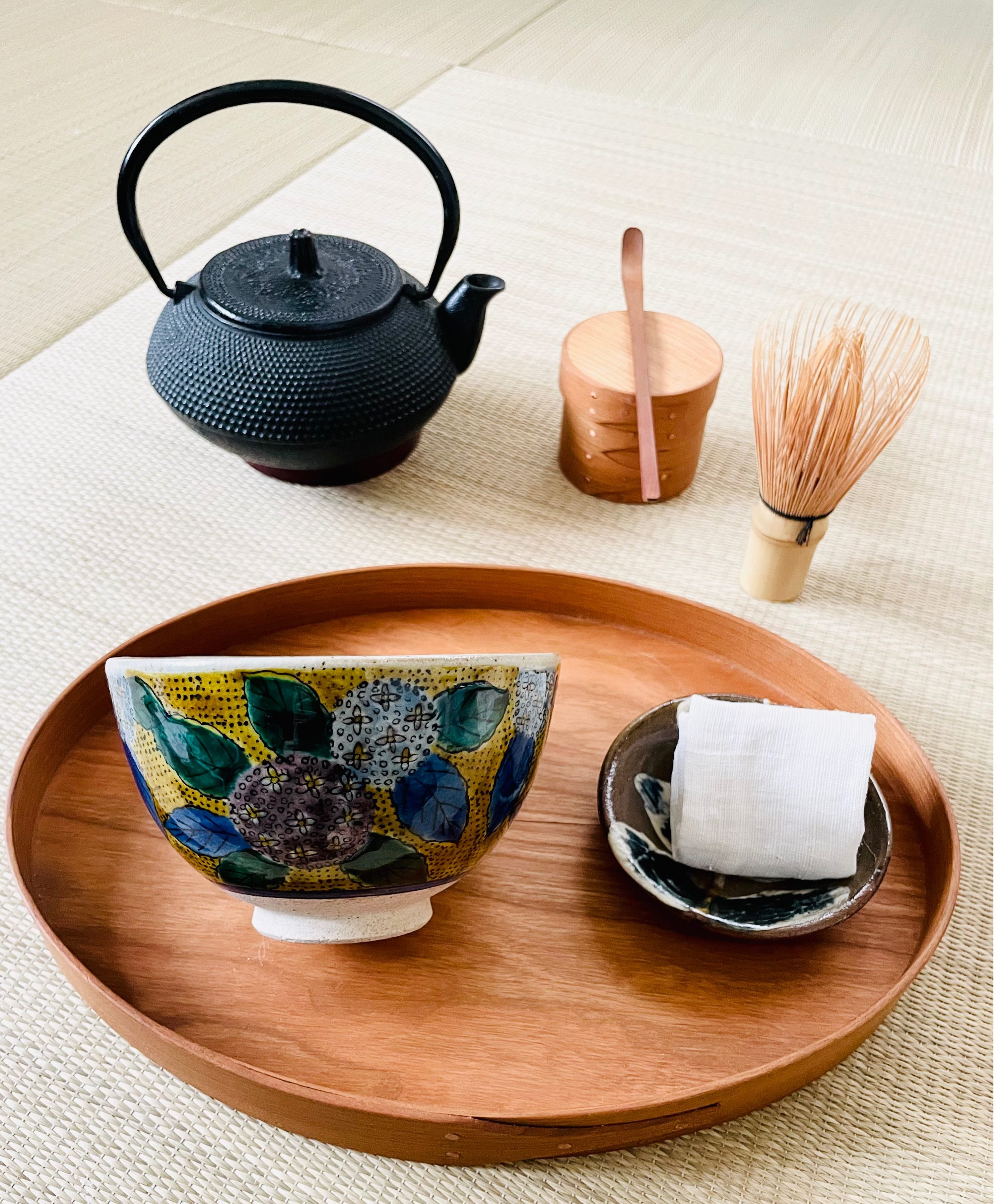 美品 桐箱付】九谷 白峰造 紫陽花茶碗 九谷五彩 抹茶碗 | ginyoudo