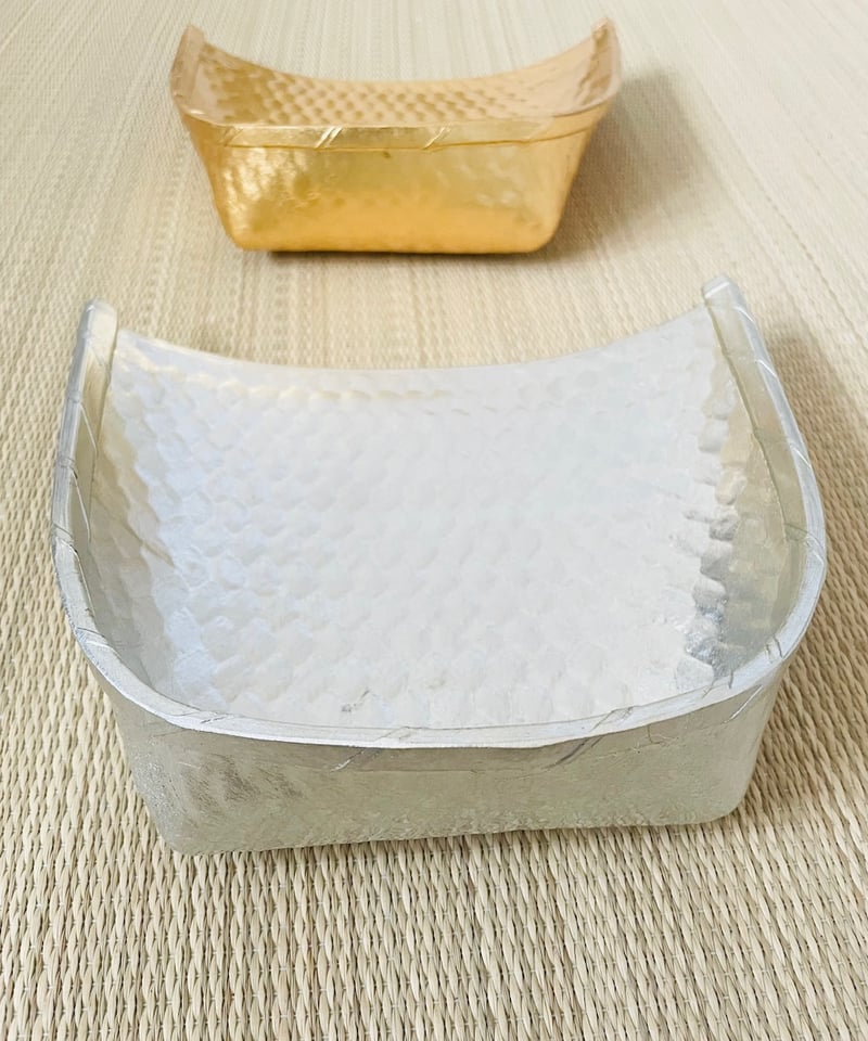 桐共箱付美品】祖雅堂造 越前漆器 萁皿 ちりとり皿御菓子器一揃え 金銀