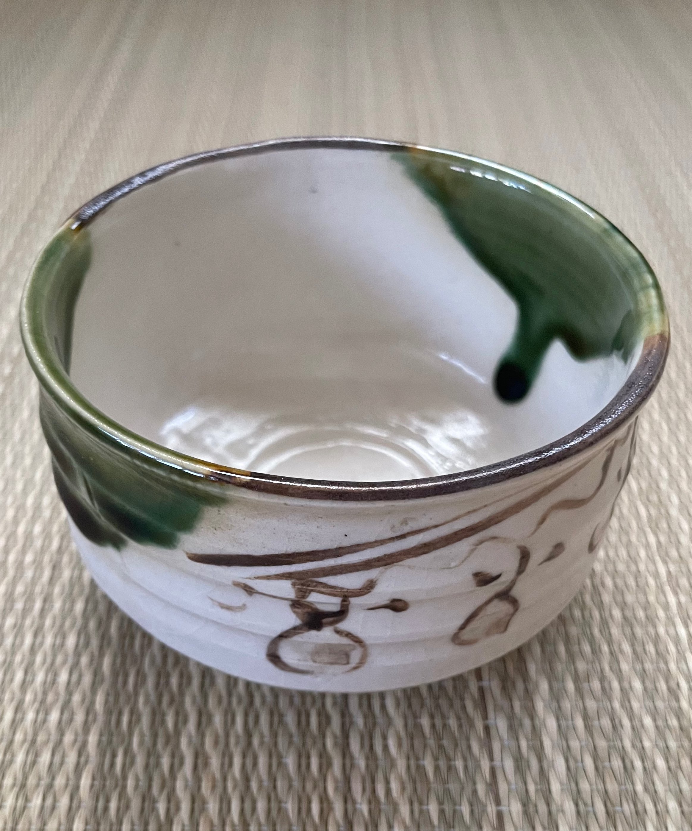 美品 在銘】加藤五陶 織部焼 野点碗 小服碗 茶箱用茶碗 | ginyoudo