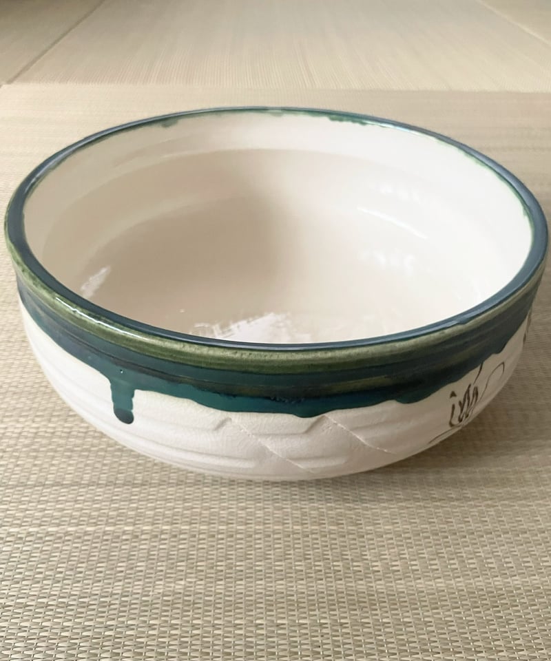 美品】加藤五陶造 在銘 織部 割蓋付き 平水指 | ginyoudo