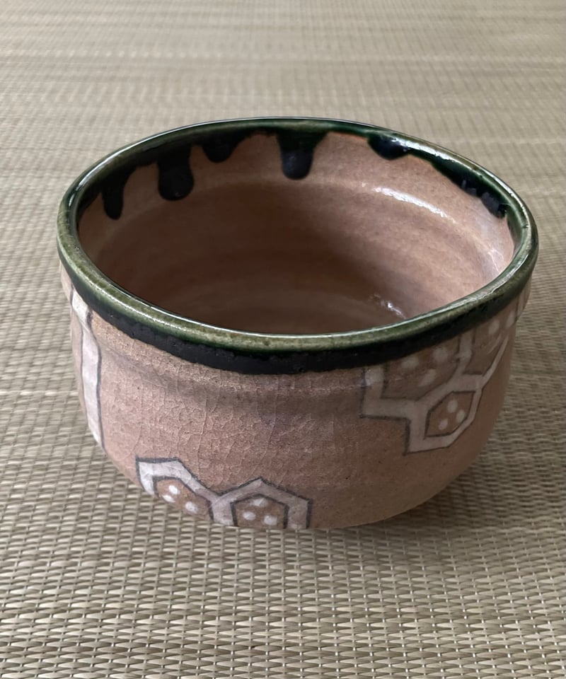 塚本治彦 織部焼 茶碗 共箱 茶道具 塚本治彦 織部焼 茶碗 共箱 茶道具