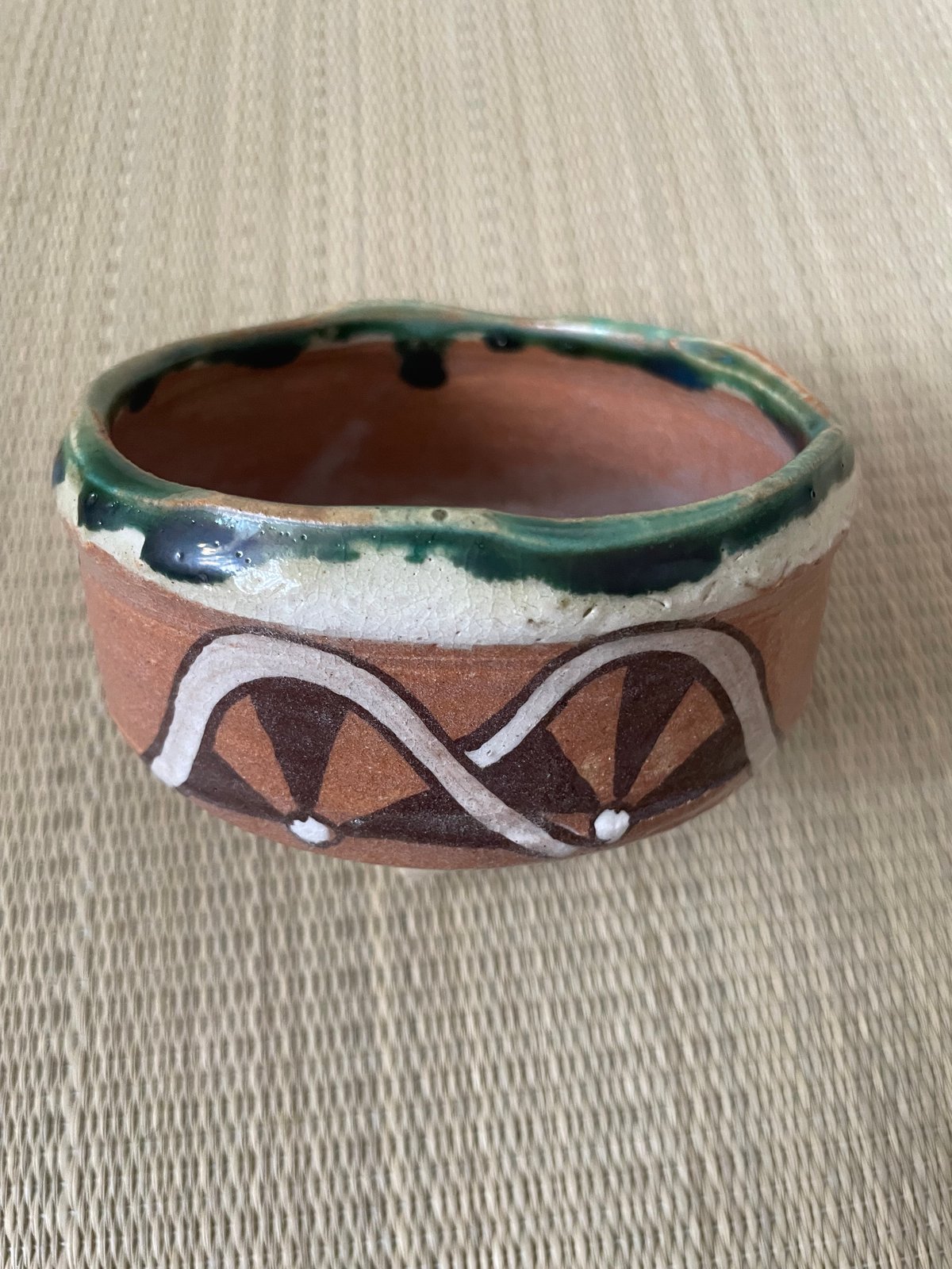 茶道具 菓子器 織部 透入手鉢 横井米禽作 共箱 S1013TH 茶道具菓子器