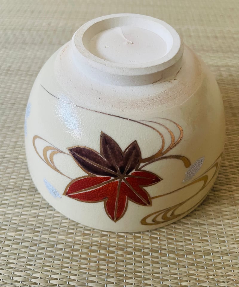 【新品・未使用】京焼 龍靖造 色絵草花茶碗在銘 茶碗 陶器 茶道具 10個セット 特価】在銘 小栗龍靖造 茶箱用茶碗 京焼 春秋 赤青楓に流水 桜 | ginyoudo