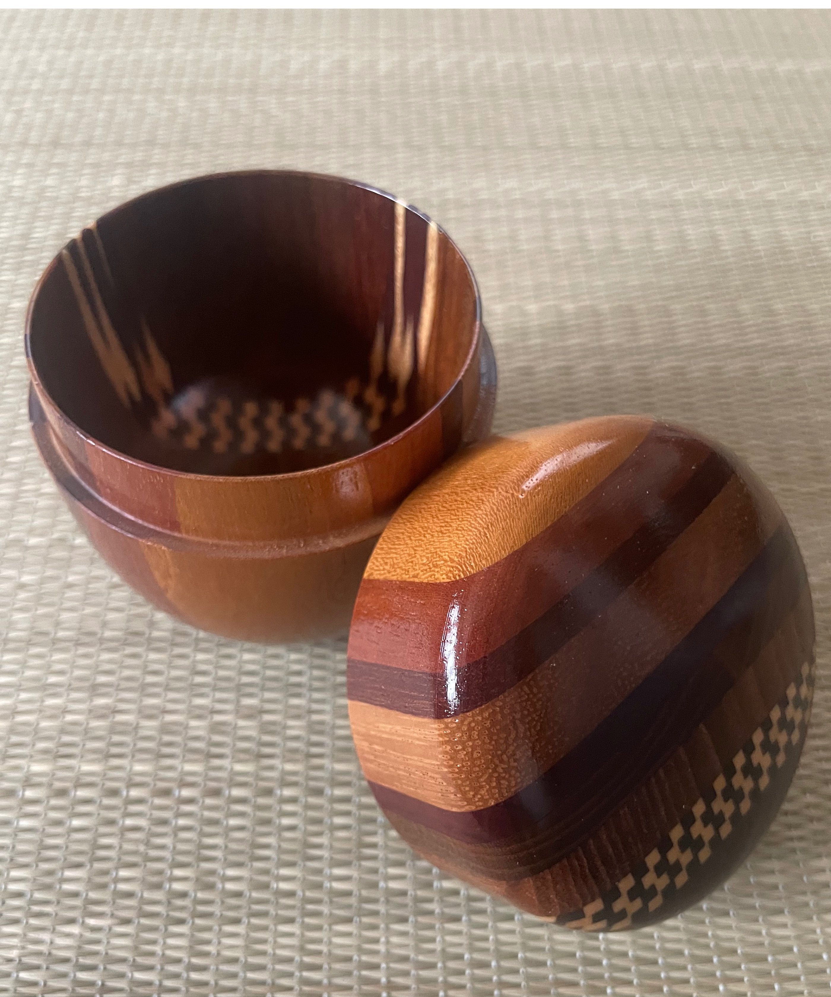 美品】寄木 中棗 棗 寄木細工 茶色 木製棗 | ginyoudo