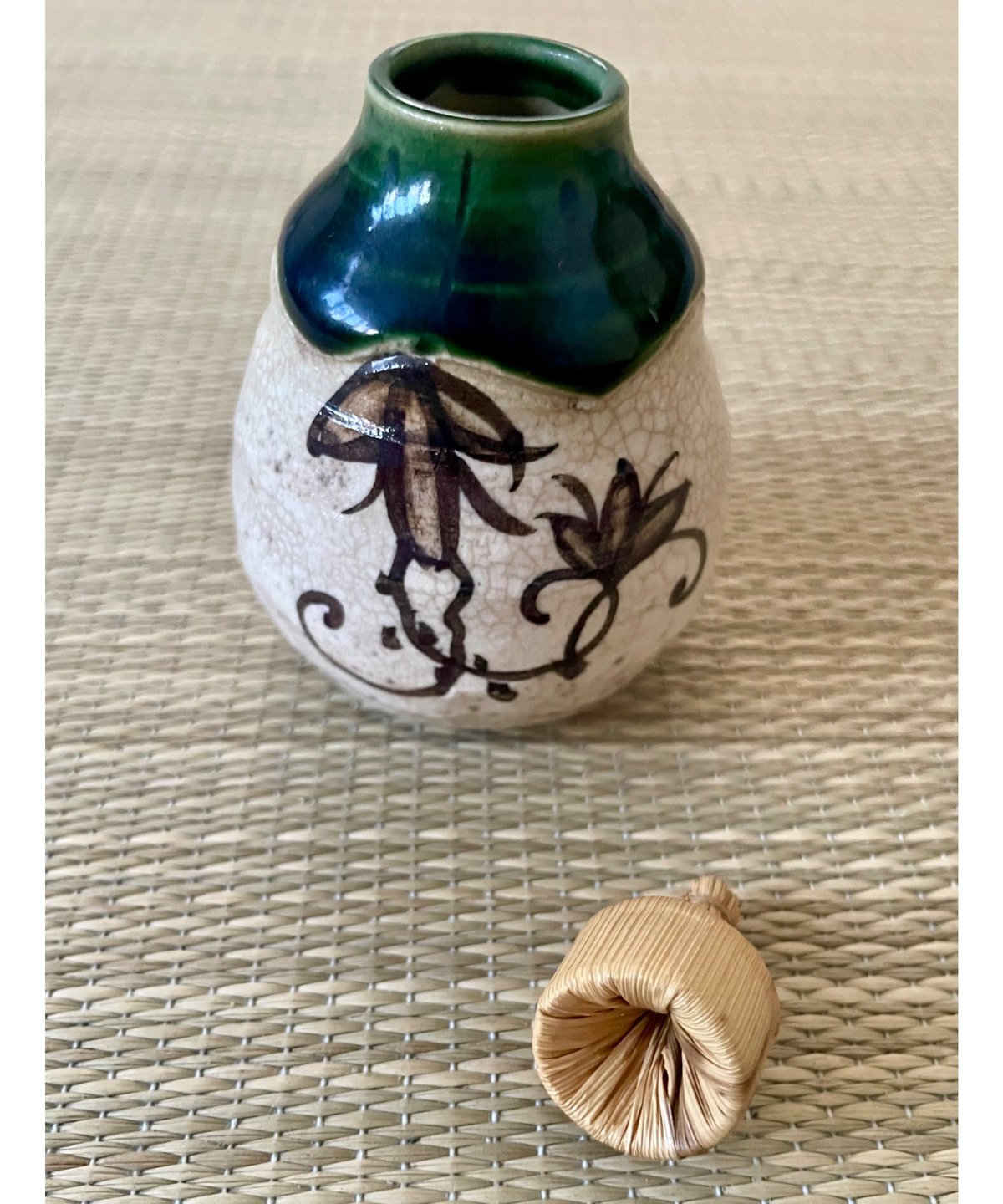 美品 在銘】山口錠鐵造 振出 織部焼 金平糖入れ 茶箱点前 | ginyoudo