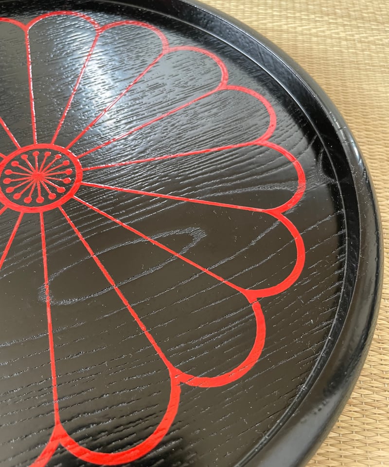 紙箱付美品】象彦謹製 大原盆 木製漆塗 菊紋様 干菓子盆 | ginyoudo