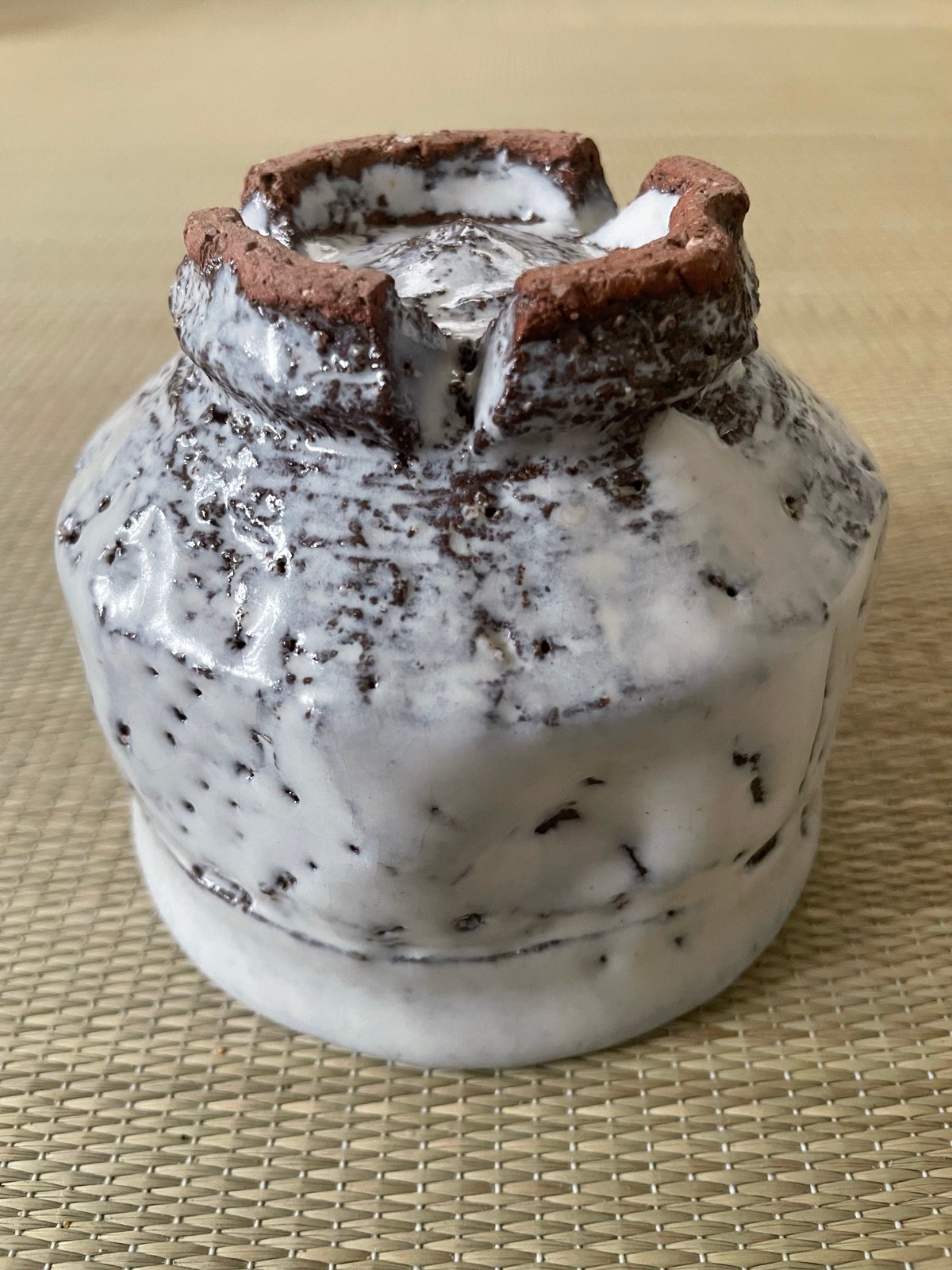 原節夫作　萩焼抹茶茶碗 茶道具 抹茶茶碗 萩焼き 白釉 原節夫作（天龍窯） かいらぎは変わり