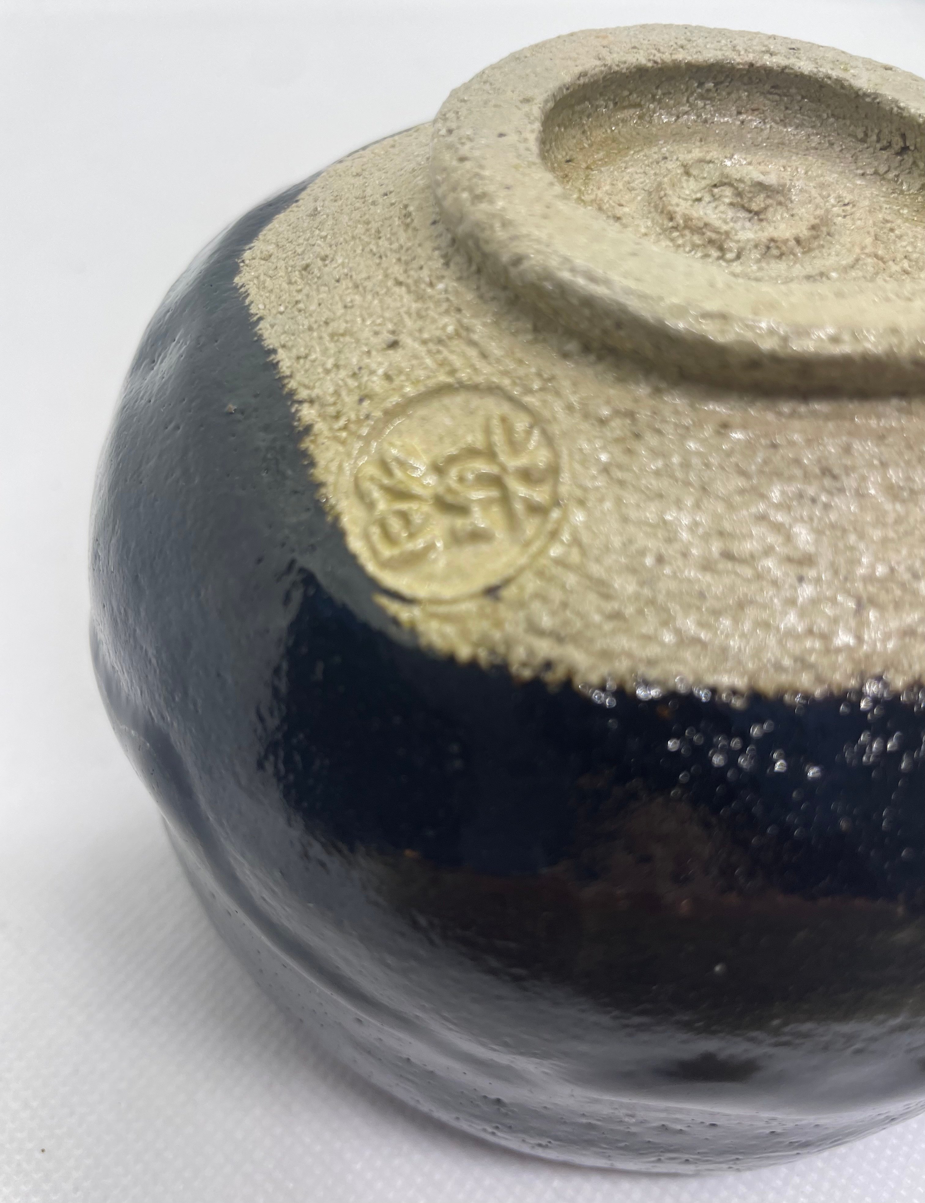 美品・在銘/共箱付】佐々木 昭楽造 黒楽 黒楽帯釉 抹茶茶碗 | ginyoudo