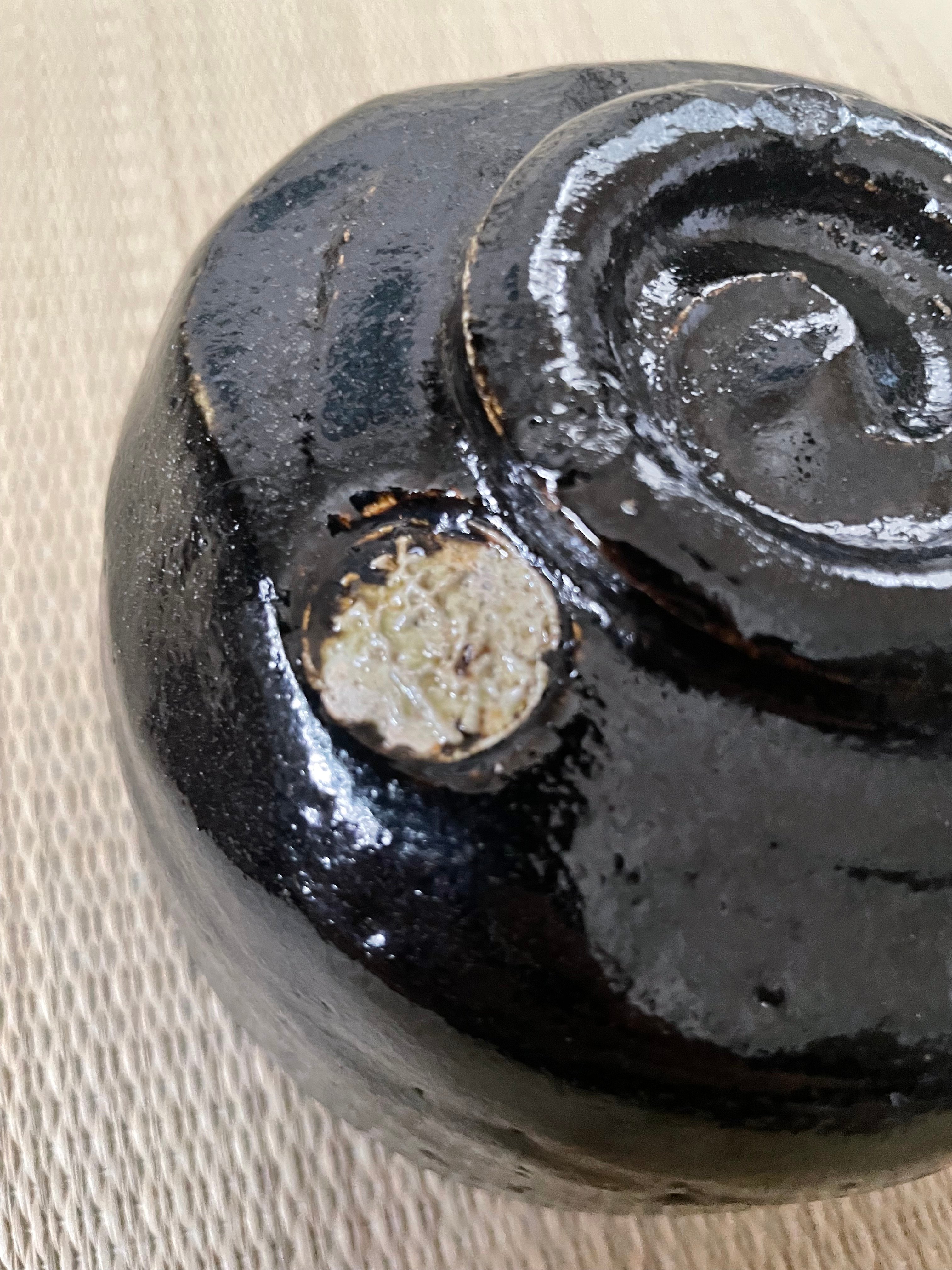 桐共箱付】平安祥悦造 光悦七種之内 鉄壁 光悦写し黒楽茶碗 | ginyoudo