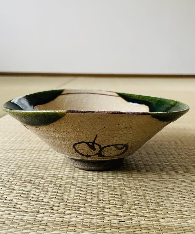 美品 在銘】松本鐵山造 松本鉄山 織部焼 平茶碗 | ginyoudo
