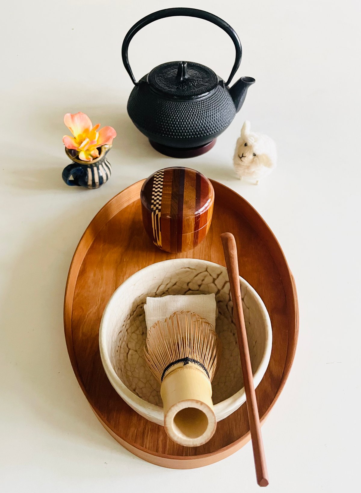 茶道具　箱根寄木細工　棗　V　R6988 美品】寄木 中棗 棗 寄木細工 茶色 木製棗 | ginyoudo