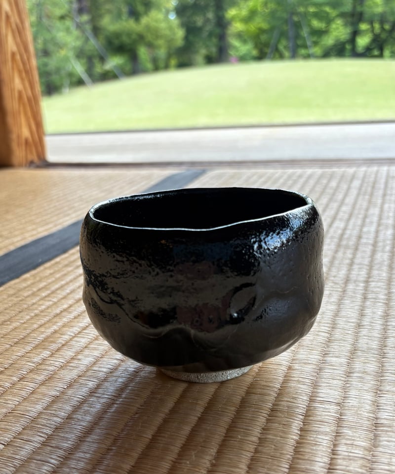 佐々木昭楽 黒楽茶碗 木箱付き MINTON*三代 佐々木昭楽 長次郎