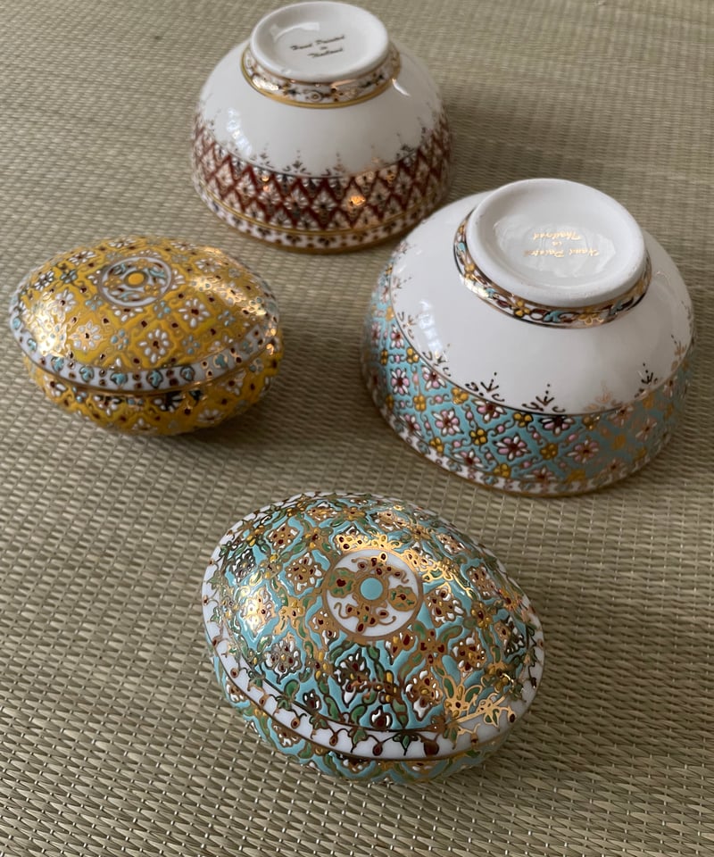 ベンジャロン焼 蓋付き陶器 小物入れ 箱付 ベンジャロン焼 蓋付き陶器 小物入れ 箱付 ベンジャロン焼 蓋付き陶器