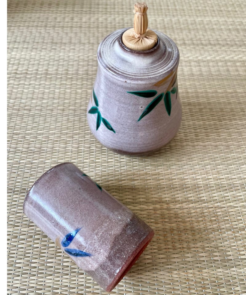 美品 在銘】茶箱用 仁清写し 茶碗 振出 茶巾筒三点セット | ginyoudo