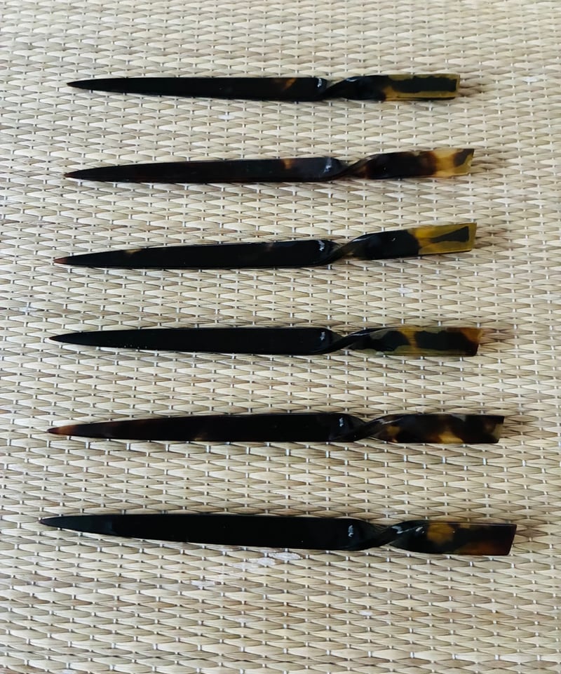 希少】【桐箱付美品6本セット】本鼈甲 菓子楊枝/菓子切り/和菓子ナイフ