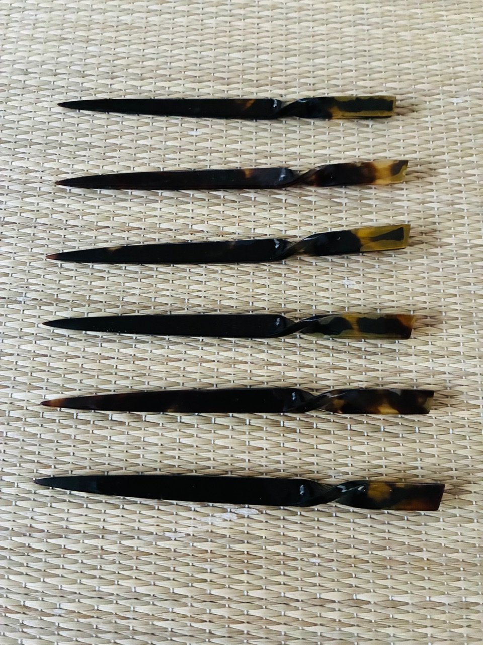 希少】【桐箱付美品6本セット】本鼈甲 菓子楊枝/菓子切り/和菓子ナイフ