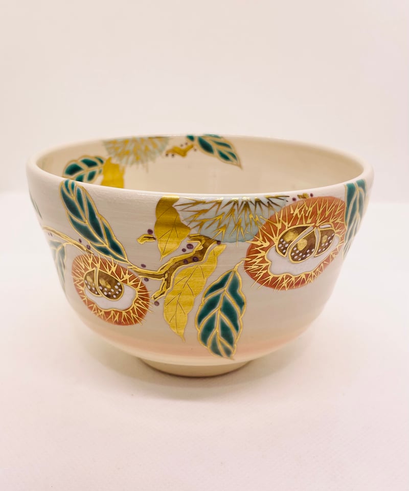 美品 在銘/共箱】清香造 色絵栗之図 茶碗 京焼 | ginyoudo