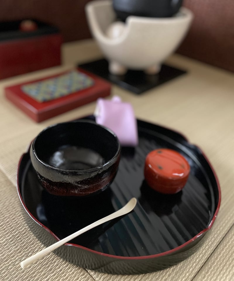 木製 真塗 爪紅】花型盆 茶道具 | ginyoudo