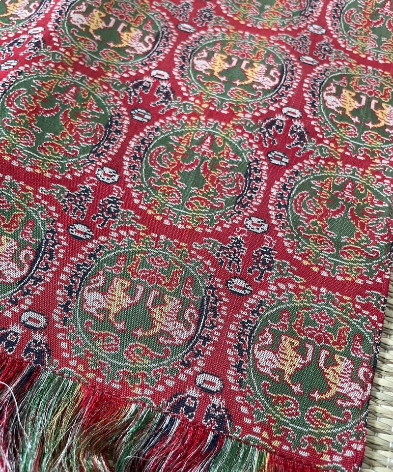 【新品未使用】龍村美術織物 円文白虎朱雀錦 テーブルセンター 4号 経錦 新品未使用】龍村美術織物 円文白虎朱雀錦 テーブルセンター 4号