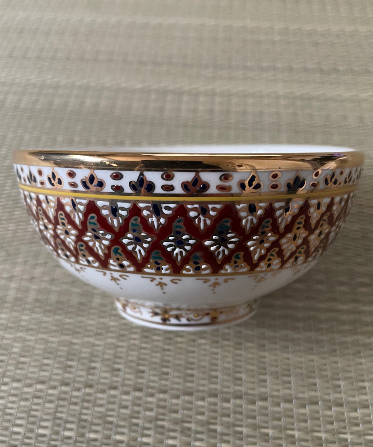 新品】タイ製 手描き ベンジャロン焼 磁器 ボウル 茶碗（茶色