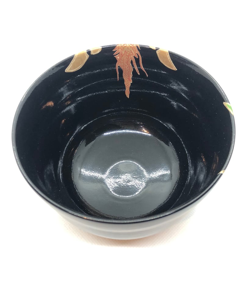 美品 在銘】宮地英香 黒仁清 兜 菖蒲 茶碗 | ginyoudo