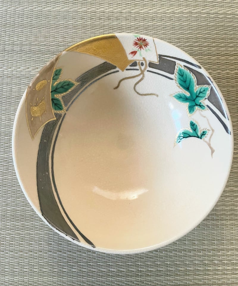 美品 在銘 共箱付】鳴滝窯 橋本城岳造 色絵七夕文 平茶碗 | ginyoudo