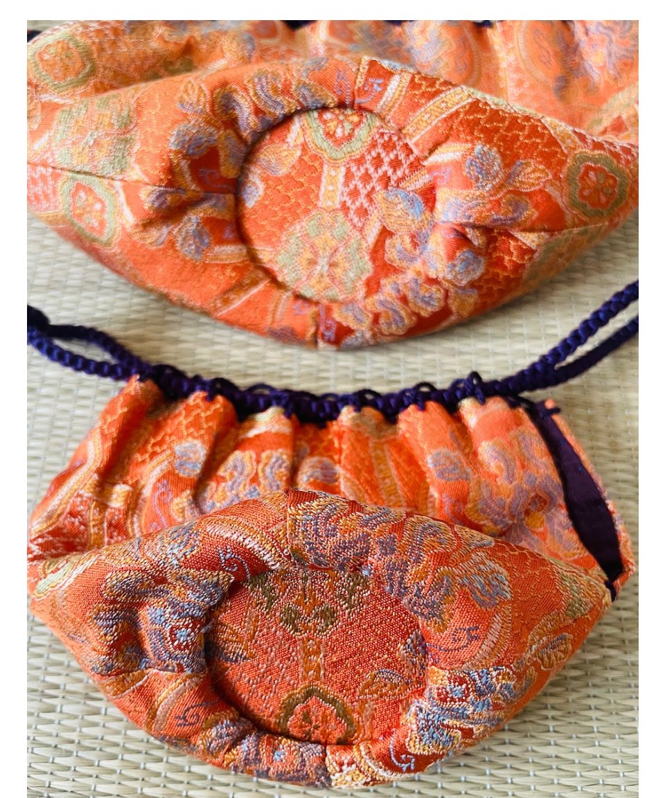 茶道具　茶碗　仕覆・時代箱付　M　R8161 正絹】茶箱用仕覆二点セット 吉祥蜀江錦 茶箱用茶碗仕覆 平棗仕覆