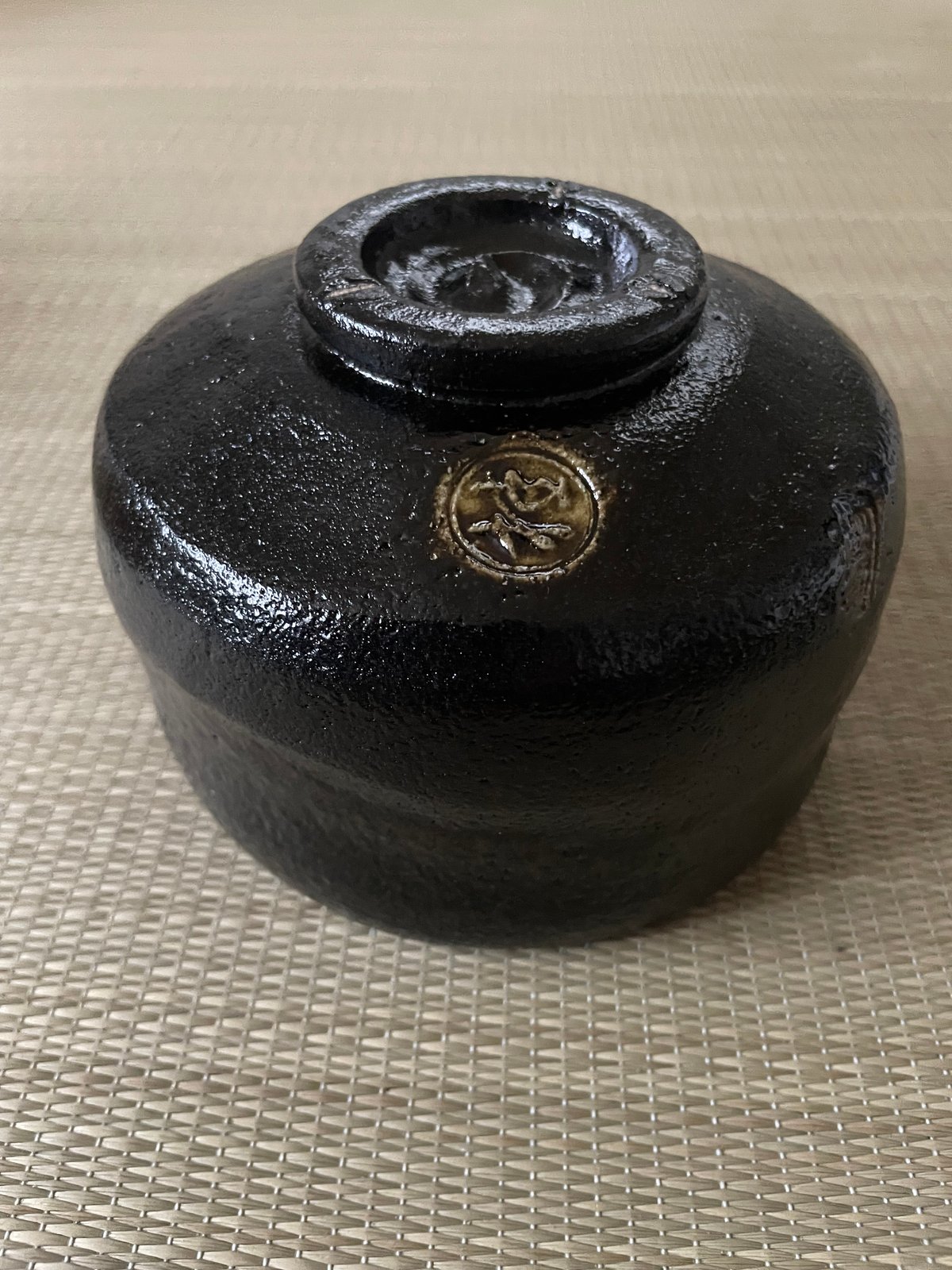 古い 楽焼 楽茶碗 黒楽 茶碗 楽印 木箱入り 黒楽数印茶碗 川崎和楽造 共箱 : 茶道具商 越中屋 - 通販