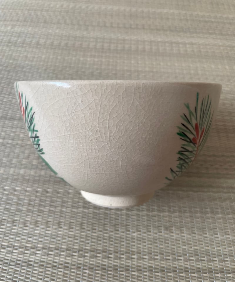 美品 紙箱付き】MOA美術館監修 小泉蔵珍窯 乾山写し 若松椿文茶碗