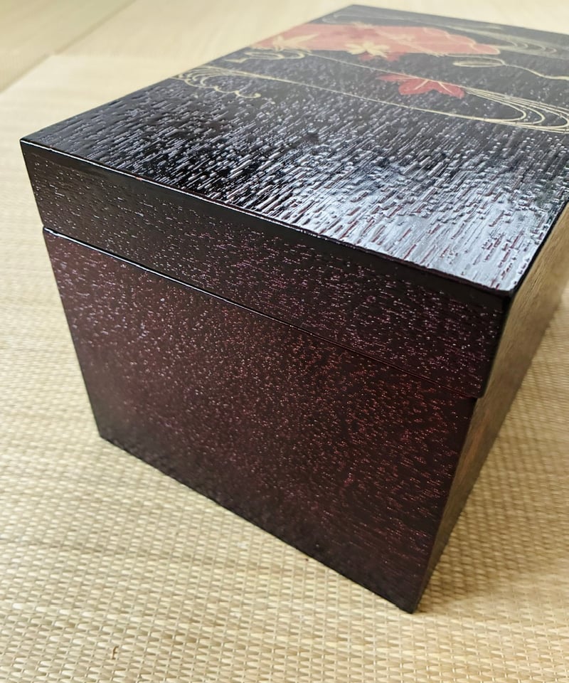 F1655 奥津洋方 花筏蒔絵 利休茶箱 共箱 茶箱 野点 棗 香合 茶筅筒
