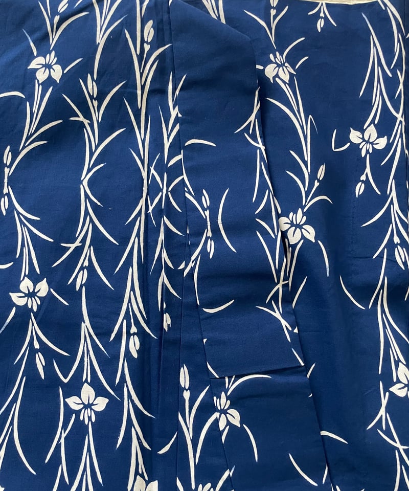 美品】竺仙謹製 浴衣 仕立て上がり 本型染め 綿コーマ 青 菖蒲 | ginyoudo