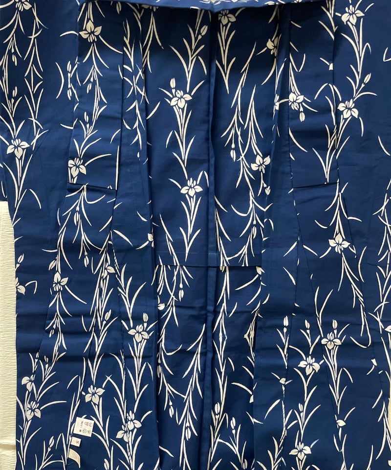 美品】竺仙謹製 浴衣 仕立て上がり 本型染め 綿コーマ 青 菖蒲 | ginyoudo