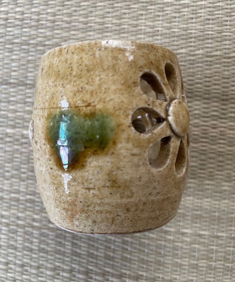 在銘 美品】山口茂造 菊 透かし 黄瀬戸 蓋置 茶道具 | ginyoudo