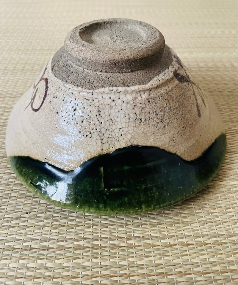 美品 在銘】松本鐵山造 松本鉄山 織部焼 平茶碗 | ginyoudo