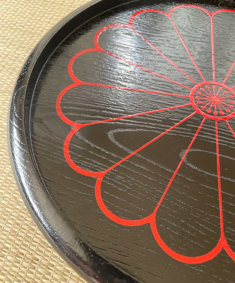 紙箱付美品】象彦謹製 大原盆 木製漆塗 菊紋様 干菓子盆 | ginyoudo