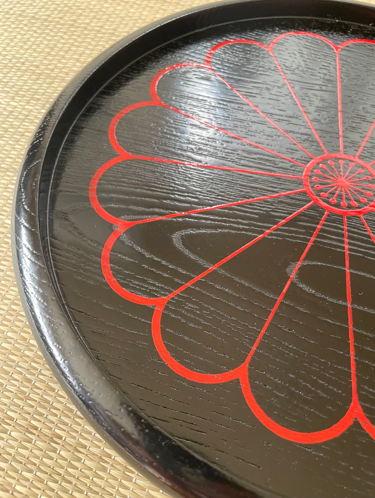 紙箱付美品】象彦謹製 大原盆 木製漆塗 菊紋様 干菓子盆 | ginyoudo